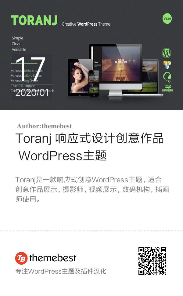 Toranj 响应式设计创意作品 WordPress主题